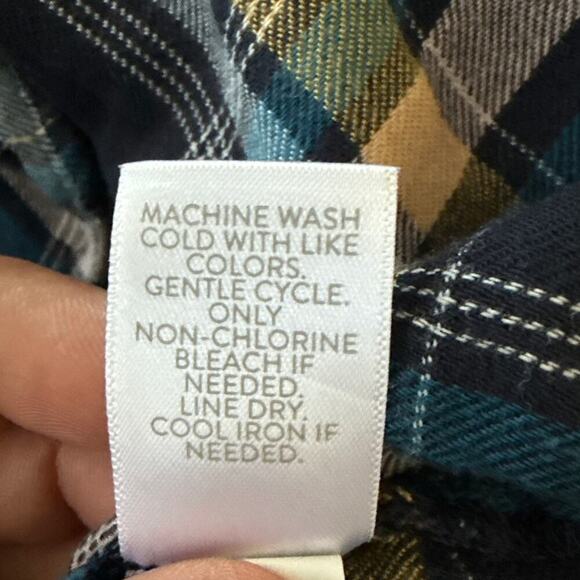 J. Jill Womens Button Up Plaid Top Large Cotton Modal Mother of Pearl Buttons - Picture 9 of 9